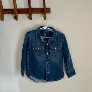 GAP Kids Blue Denim Button Down Shirt
